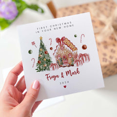 First Christmas In Your New Home Card With Gingerbread House Design Housewarming Gift Card Xmas Gift Card Greeting Card For Family Magical