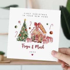 First Christmas In Your New Home Card With Gingerbread House Design Housewarming Gift Card Xmas Gift Card Greeting Card For Family Magical