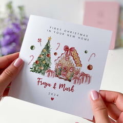 First Christmas In Your New Home Card With Gingerbread House Design Housewarming Gift Card Xmas Gift Card Greeting Card For Family Magical