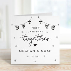 First Christmas Together Card for Girlfriend Boyfriend Romantic 1st Xmas Holiday Card for Couple or Partner