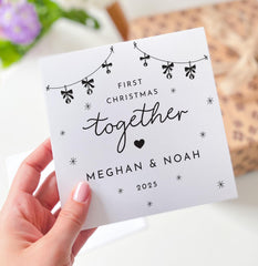 First Christmas Together Card for Girlfriend Boyfriend Romantic 1st Xmas Holiday Card for Couple or Partner