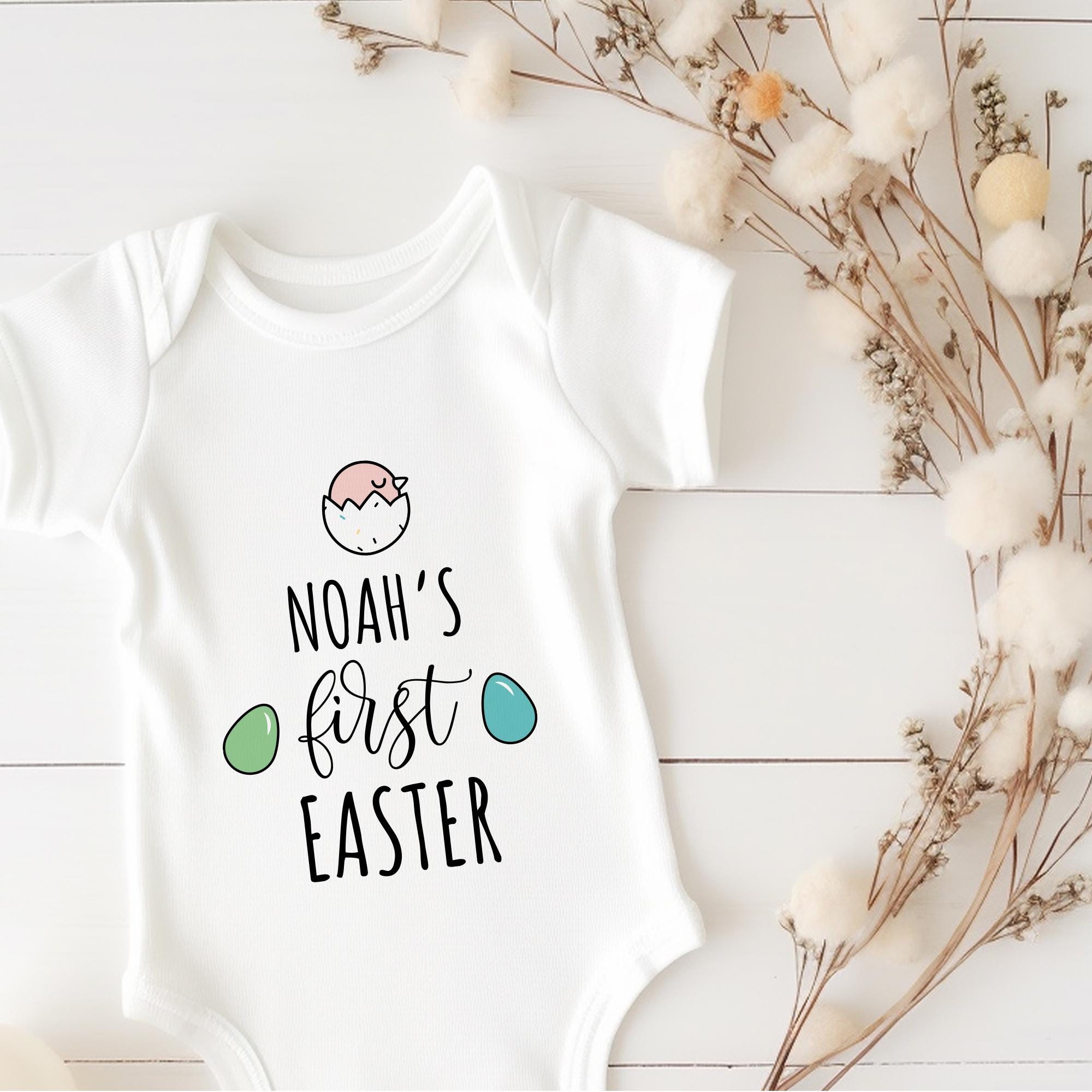 First Easter Baby Bodysuit - Gift for Son, Daughter, Grandchild, Niece or Nephew – Custom Name Outfit