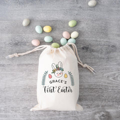 First Easter Sack - Gift for Son, Daughter, Grandchild, Niece or Nephew – Custom Name Bunny Bag