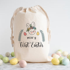 First Easter Sack - Gift for Son, Daughter, Grandchild, Niece or Nephew – Custom Name Bunny Bag