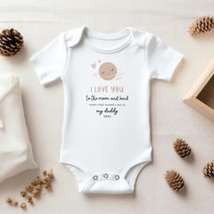 First Father's Day 2025 Outfit I Love You Daddy Baby Bodysuit or Bib I Love You to the Moon and Back New Dad Gift from Baby Keepsake