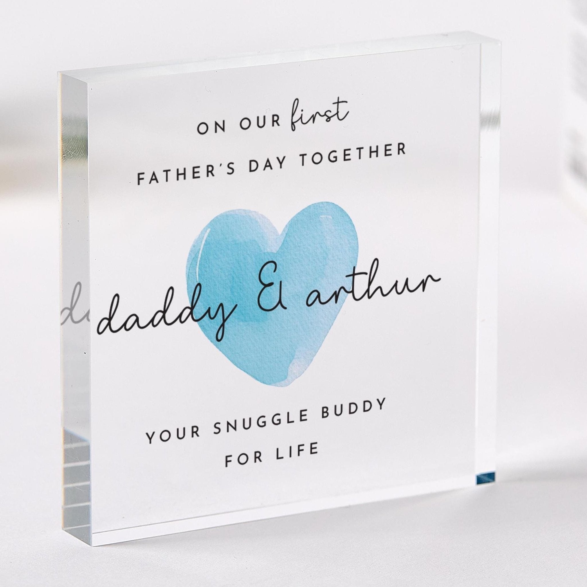 First Fathers Day Acrylic Plaque Dad Cute Keepsake Daddy Dad 1st Fathers Day Keepsake Son