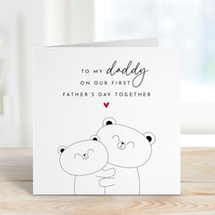 First Father’s Day Card for Daddy Cute Dada Bear Hug Design Custom Name Keepsake Card from Baby Son or Daughter for father daddy dad