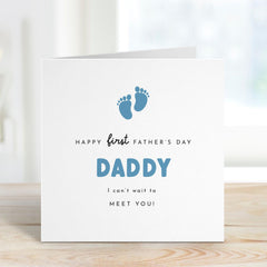 First Father’s Day Card for Daddy to Be Personalised Name Baby Feet Design Keepsake from the Bump Waiting to Meet You New Dad Card