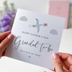 First Father's Day Card for Grandad to Be Cute Stork Design Keepsake from the Bump Pregnancy Announcement Card Grandpa to - be