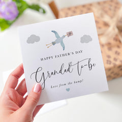 First Father's Day Card for Grandad to Be Cute Stork Design Keepsake from the Bump Pregnancy Announcement Card Grandpa to - be