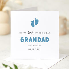 First Father’s Day Card for Grandad to Be From the Bump Baby Feet Design Keepsake from Bump I Can't Waiting to Meet You