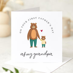 First Father's Day Card for Grandpa Cute Papa Bear Design Keepsake Card from Grandchild for New Grandad Papa Grandpa