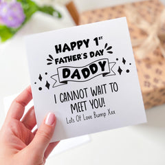 First Father’s Day Card from the Bump Cute Daddy to Be Gift Funny New Dad Card I Cannot Wait to Meet You Pregnancy Reveal Idea
