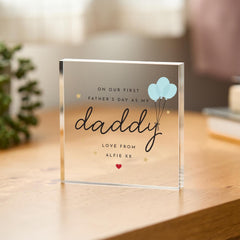 First Father's Day Gift for New Dad Acrylic Plaque Personalised Daddy Keepsake Baby Name Gift for New Daddy 1st Fathers Day Present