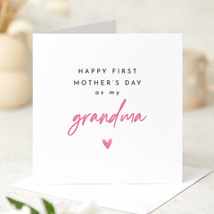 First Mother's Day as My Grandma Card Thoughtful Gift for New Grandmother Heartfelt Keepsake Card for Special Grandma