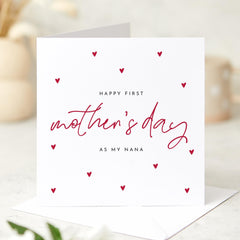 First Mother's Day as My Nana Card Thoughtful Gift for Nana Heartfelt Keepsake Card for New Grandmother Special 1st Mothers Day Card