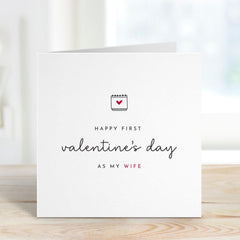 First Valentines Day Card for Wife Simple Modern Romantic Keepsake Card for Newlyweds Minimalist Valentines Day Card for Her After Married