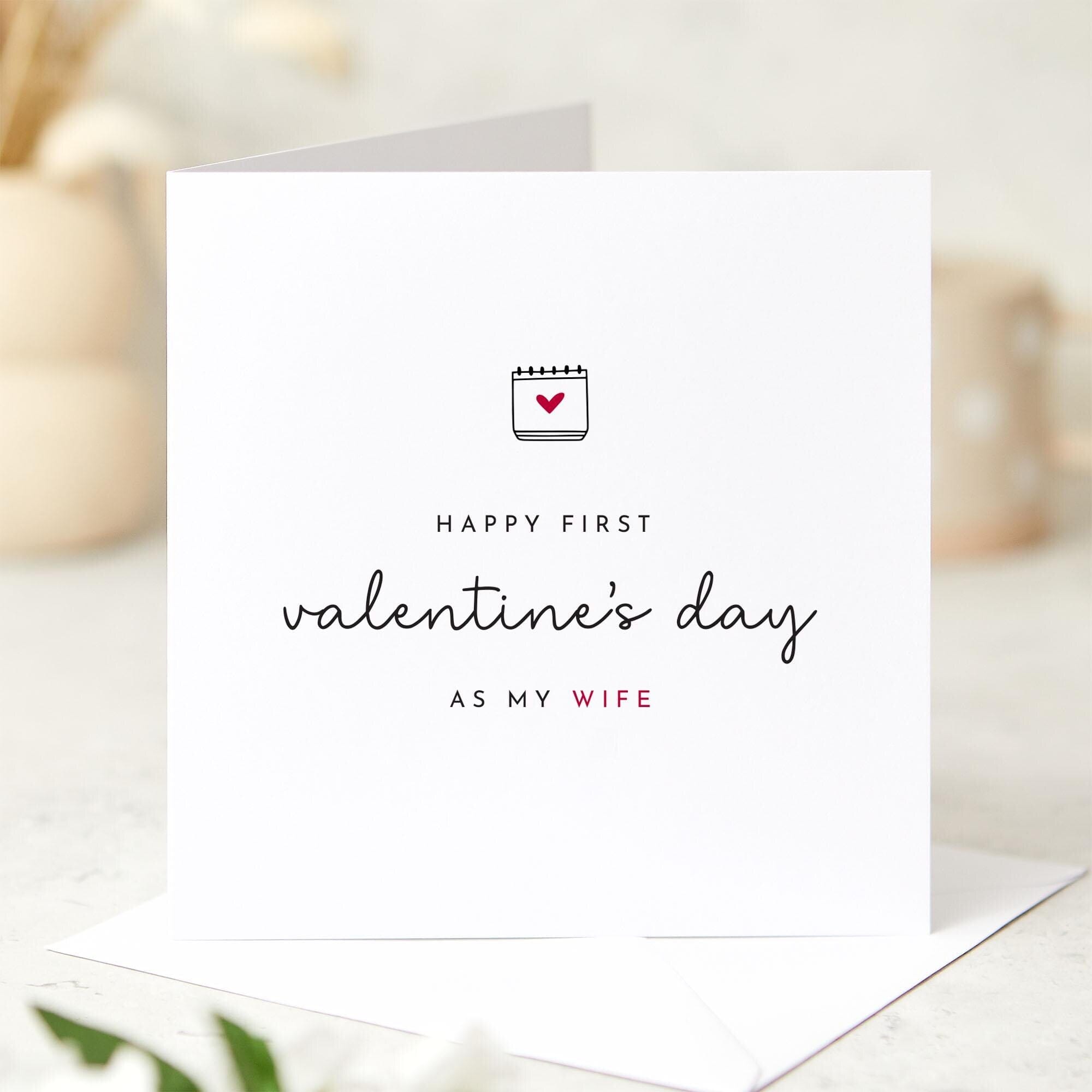 First Valentines Day Card for Wife Simple Modern Romantic Keepsake Card for Newlyweds Minimalist Valentines Day Card for Her After Married