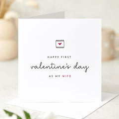 First Valentines Day Card for Wife Simple Modern Romantic Keepsake Card for Newlyweds Minimalist Valentines Day Card for Her After Married