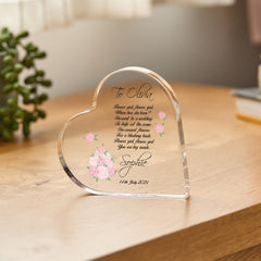 Flower Girl Gift from Bride Wedding Keepsake for Little Girl Heart Poem Plaque Thank You Gift for Flower Girl on Wedding Day Acrylic Plaque