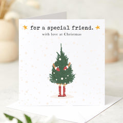 For A Special Friend Christmas Card For Best Friend With Love At Christmas My Friend Card For Bestie Cute Xmas Tree Hugs Cards For Her Him