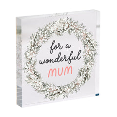 For a Wonderful Mum Acrylic Plaque Christmas Mother's Day or Birthday Gift for New Mummy Mama