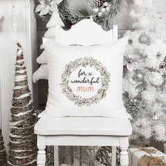 For a wonderful Mum cushion Gift for mummy Christmas Mother's Day Mum's Birthday Gift mummy Floral Xmas present