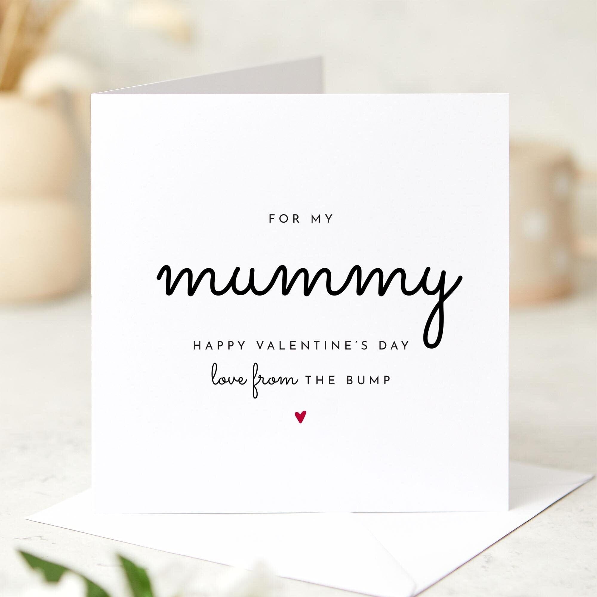 For My Mummy Valentine's Day Card From Bump Mum - to - Be Card Pregnant Mum Present Baby Love First Valentine Expecting New Mum Gift