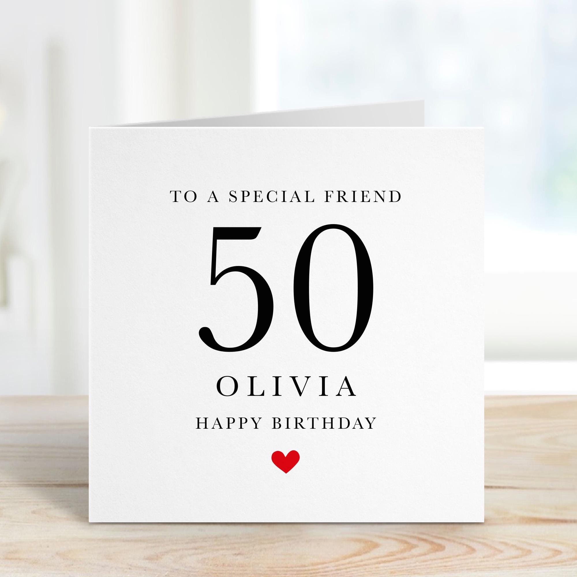 Friend Birthday Card with Name Personalised Milestone Birthday Card Age and Name Card for Him or Her 18th 20th 30th 40th 50th 60th