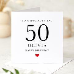 Friend Birthday Card with Name Personalised Milestone Birthday Card Age and Name Card for Him or Her 18th 20th 30th 40th 50th 60th