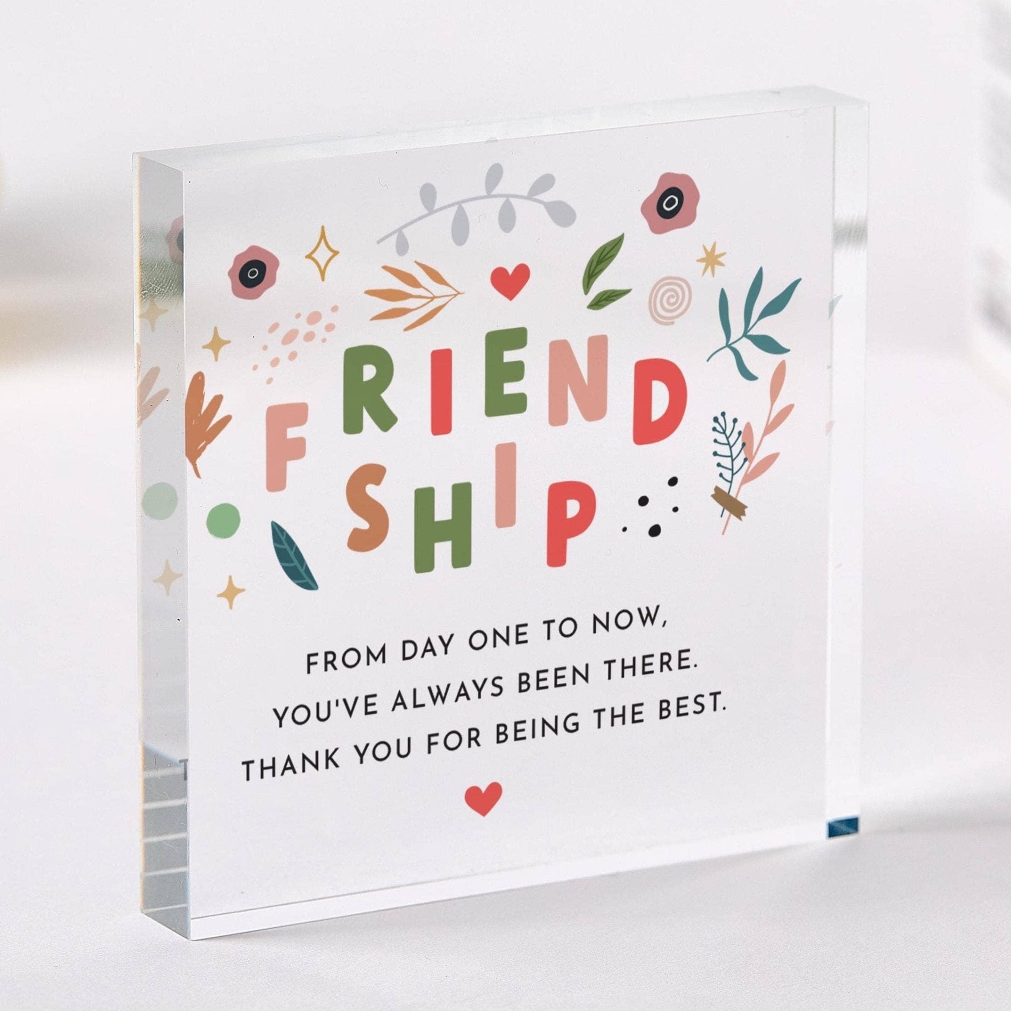 Friendship Her Acrylic Plaque Colourful Friends Birthday Thank You Keepsake Best Friend Soul Sister Bestie