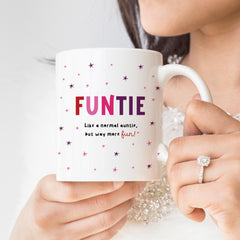 Funny Auntie Mug – Cute Christmas Gift for Funtie – Like a Normal Auntie but Way More Fun Coffee Cup - Aunt's Birthday Present