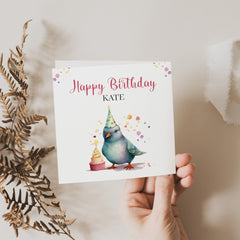 Funny Birthday Card With Name And Pigeon Theme Card Birthday Greeting Card Friend Dad Mum Daughter Granddaughter Niece Sister