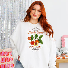 Funny Birthday Jumper for Her Vintage Fruit Design Peachy Queen Sweatshirt Gift for Friend Fun Birthday Outfit 18th 21st 30th 40th 50th