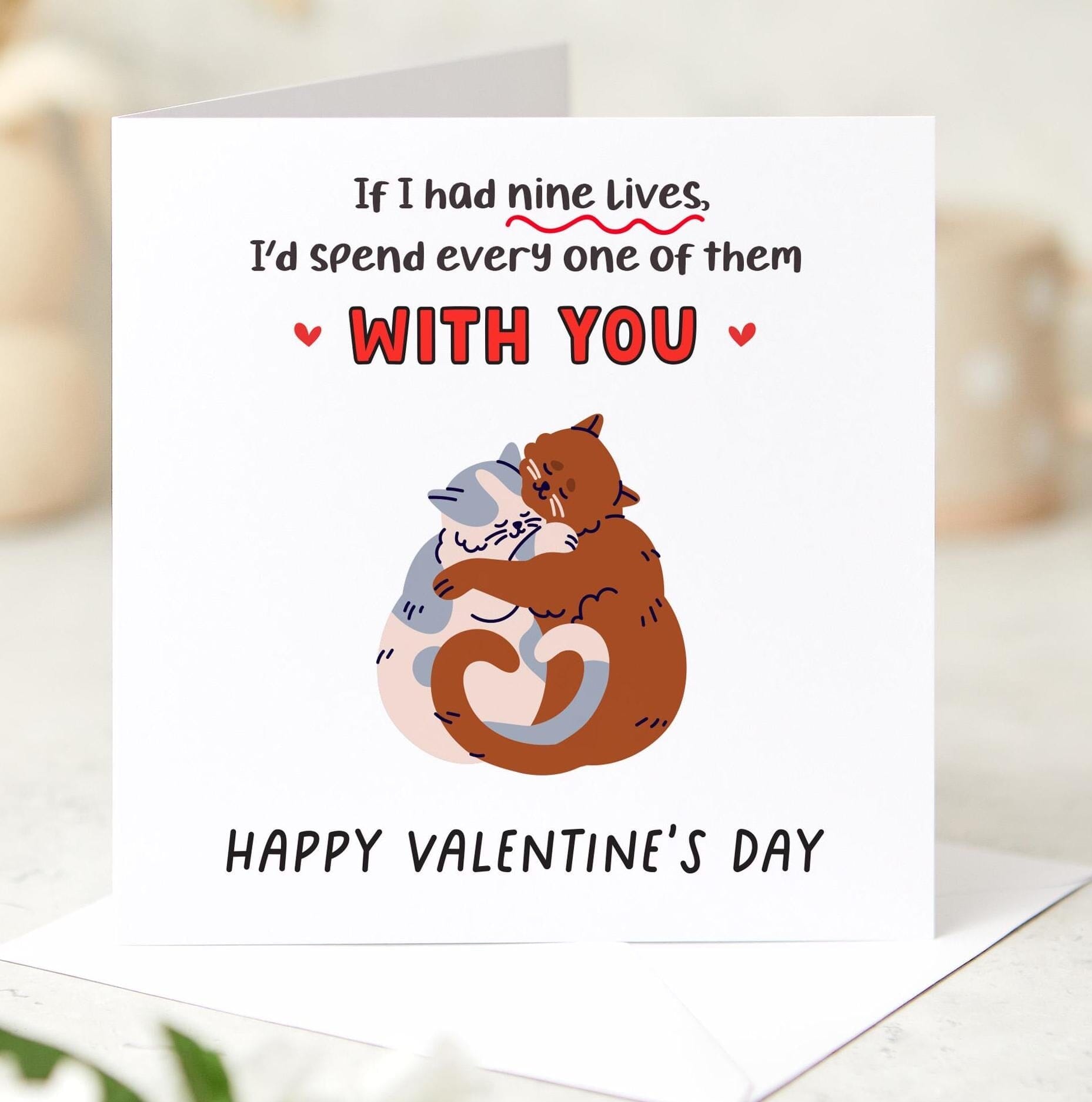 Funny Catvalentine's Day Card For Boyfriend Girlfriend Husband Wife Cute Romantic Card For Cat Lovers Unique Valentine Gift Card Cat Owner