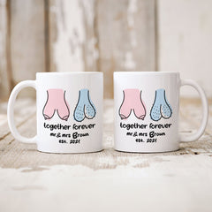 Funny couple mug Together forever Engagement gift for her him Newlywed present Wedding gift for bride groom Humour gift for wife husband