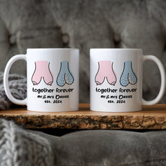 Funny couple mug Together forever Engagement gift for her him Newlywed present Wedding gift for bride groom Humour gift for wife husband