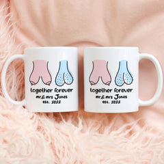 Funny couple mug Together forever Engagement gift for her him Newlywed present Wedding gift for bride groom Humour gift for wife husband