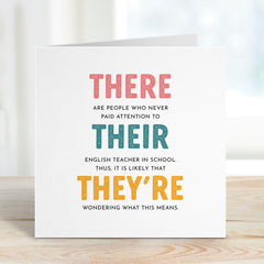 Funny English Teacher Card Thank You Gift Card For English Teacher Gift Card For Him Her Teacher Women Teacher For Gratitude Card Grammar