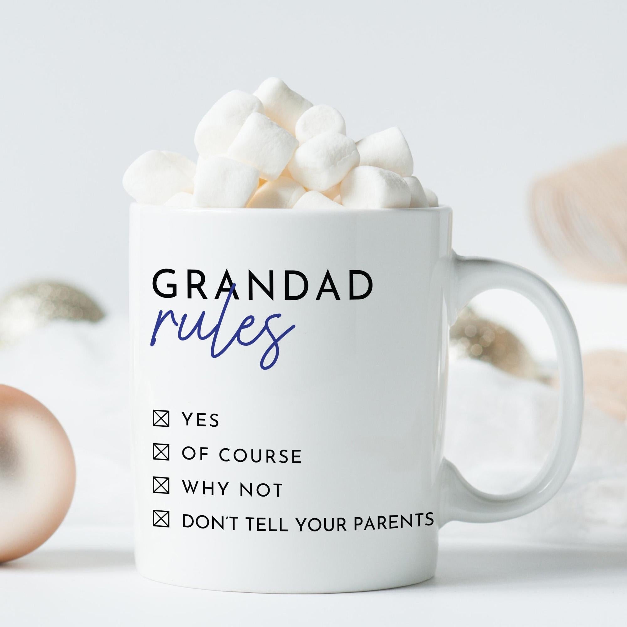 Funny Grandad Rules Mug / Father's Day Christmas Gift for Grandpa / Grandad's Birthday