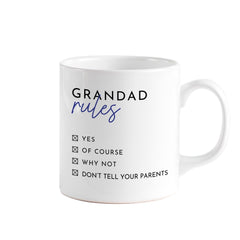 Funny Grandad Rules Mug / Father's Day Christmas Gift for Grandpa / Grandad's Birthday