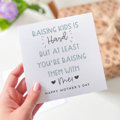 Funny Mother's Day Card for Mum from Husband Cute Gift for Mummy Humorous Parenting Joke Raising Kids Appreciation Thoughtful Present Wife