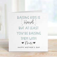 Funny Mother's Day Card for Mum from Husband Cute Gift for Mummy Humorous Parenting Joke Raising Kids Appreciation Thoughtful Present Wife