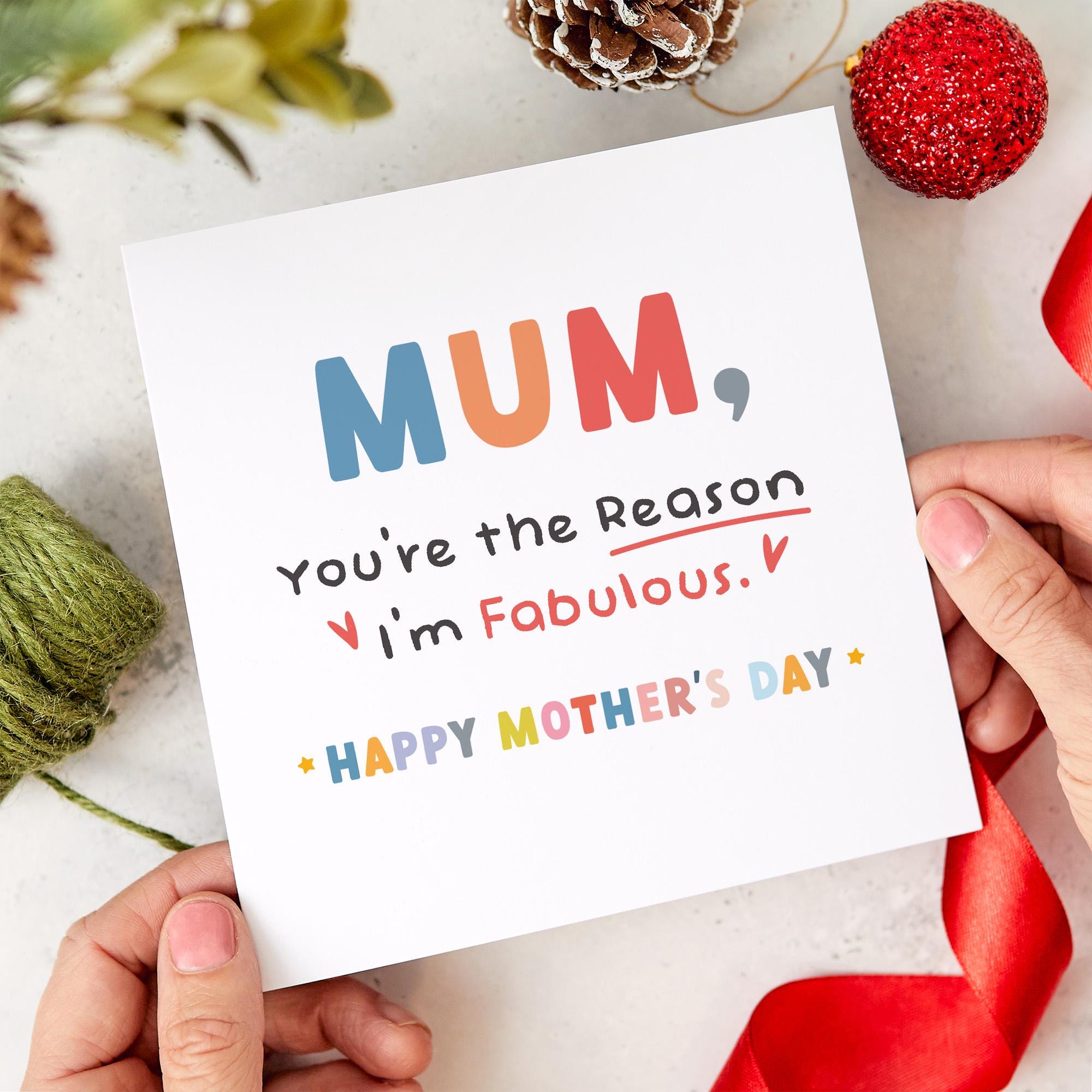 Funny Mother's Day Card for Mum You Are The Reason I'm Fabulous Appreciation Card from Son or Daughter Mother Sarcastic Humour Card Mummy