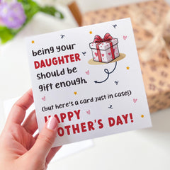 Funny Mothers Day Card from Daughter Personalised Mum Card Cute Gift for Mum Mothers Day Present for Her Humour Mothers Day Keepsake