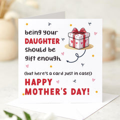 Funny Mothers Day Card from Daughter Personalised Mum Card Cute Gift for Mum Mothers Day Present for Her Humour Mothers Day Keepsake