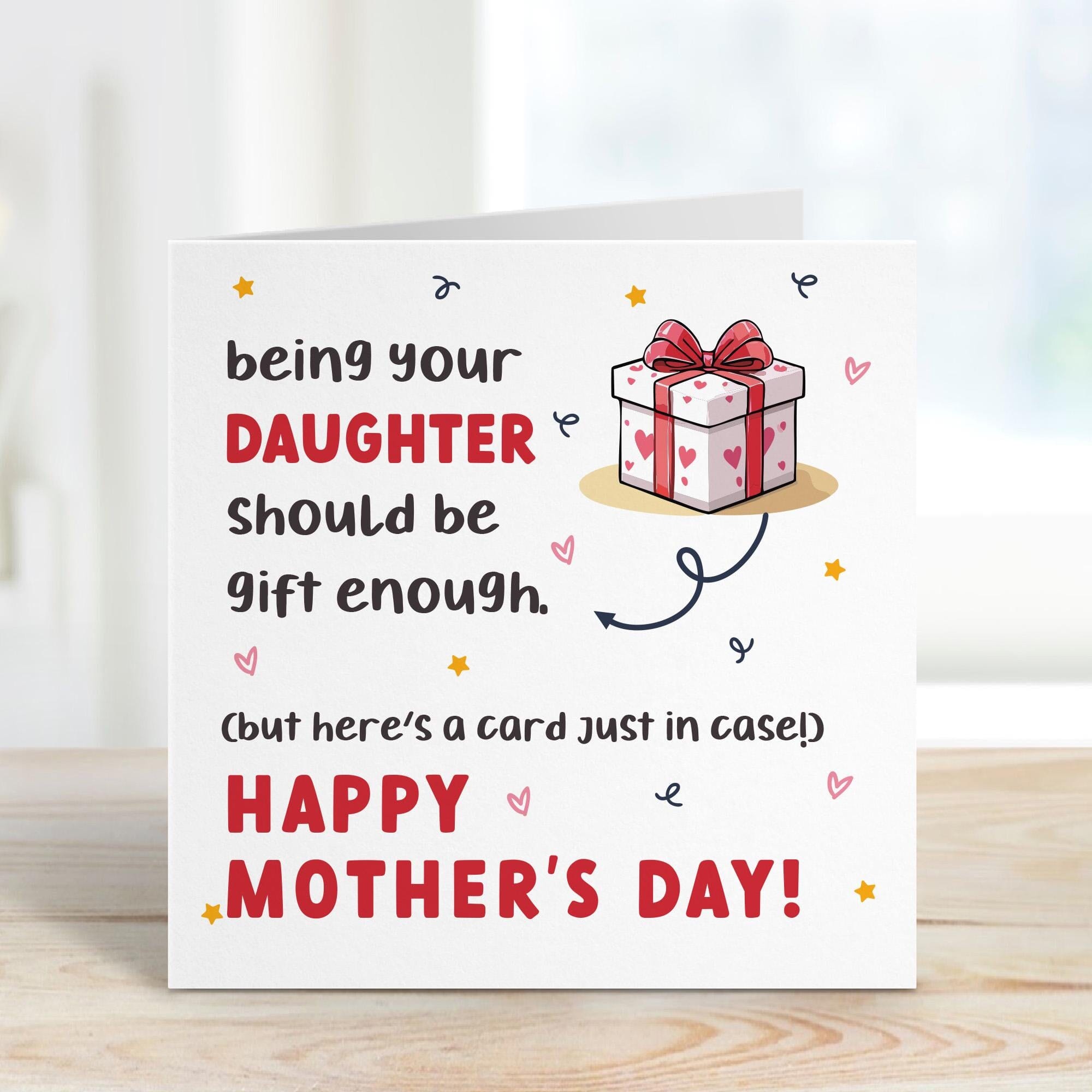 Funny Mothers Day Card from Daughter Personalised Mum Card Cute Gift ...