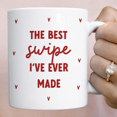 Funny Mug & Coaster Gift for Girlfriend Fiance Wife œThe Best Swipe I've Ever Made Cute Present Tinder Love Match Valentine's Day Birthday