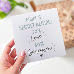 Funny Mum Birthday Card Personalised Mother's Day Card for Mum from Daughter Son Cute Sarcastic Card for Her with Secret Recipe Quote Mummy