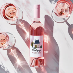 Funny New Home Gift Wine Label Mortgage Wankers Housewarming Gift Humorous Bottle Sticker for Friends Buying Their First Home